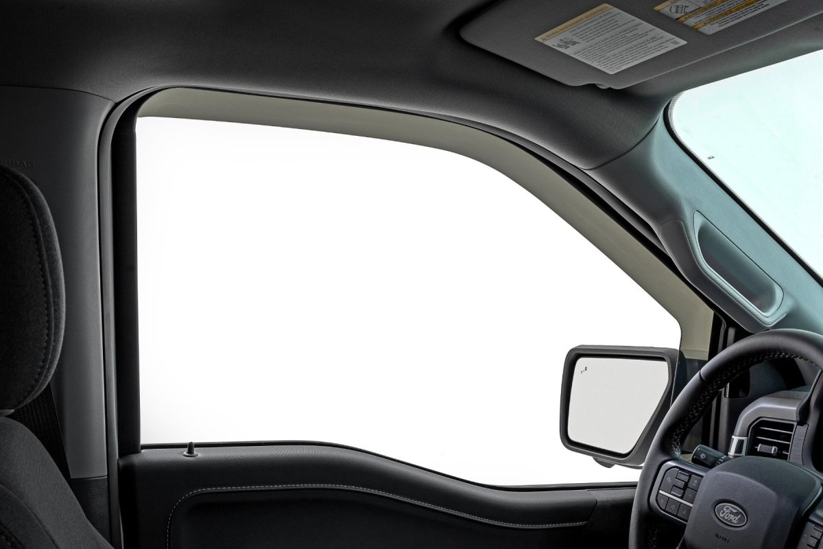 Ford F-250 Super Duty Side Window Deflectors - Rough Country - In Channel Rain Guard - '17-'24